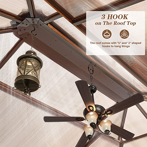 Erommy 10'×13' Outdoor Hardtop Pavilion Canopy