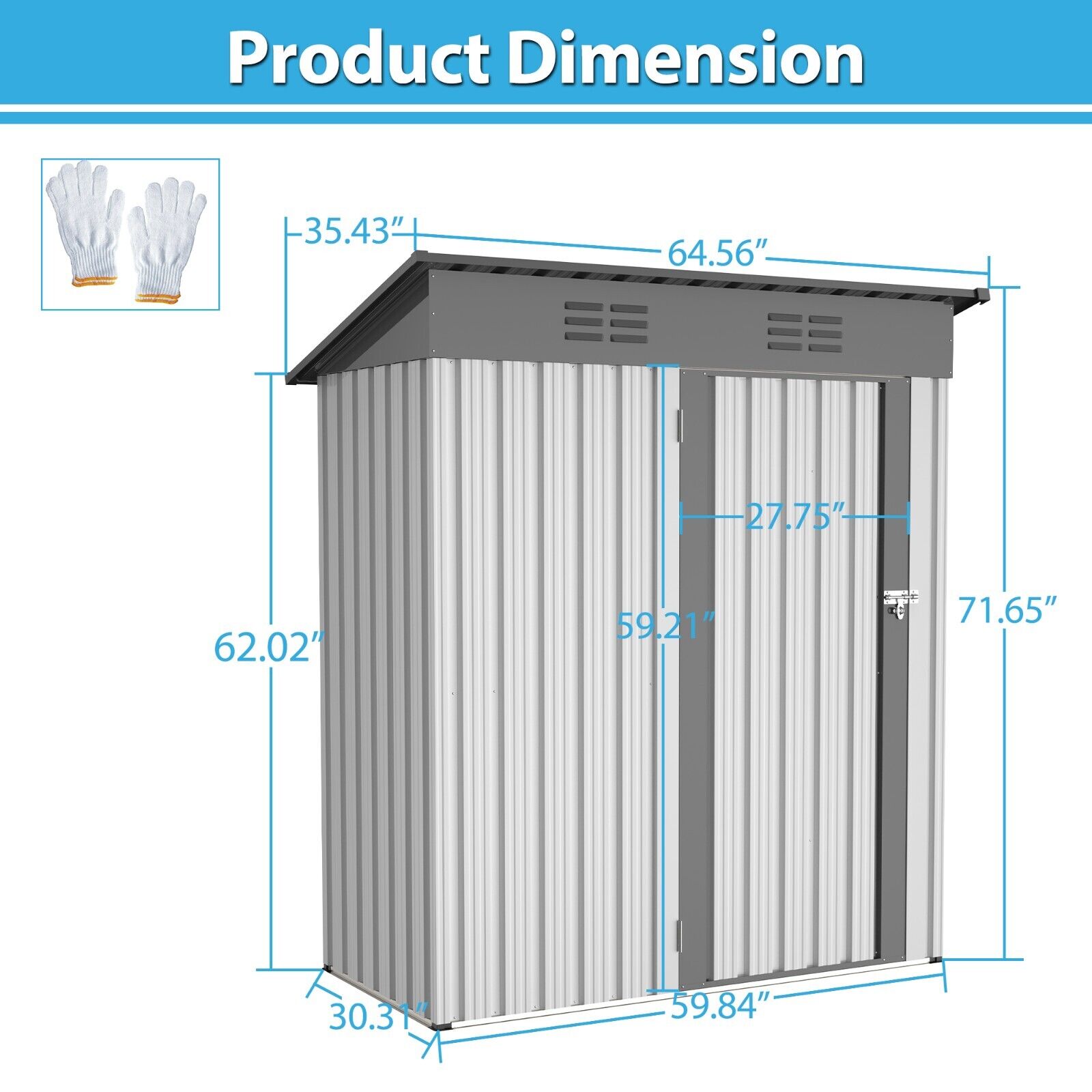 5' x 3' Outdoor Heavy-Duty Storage Shed