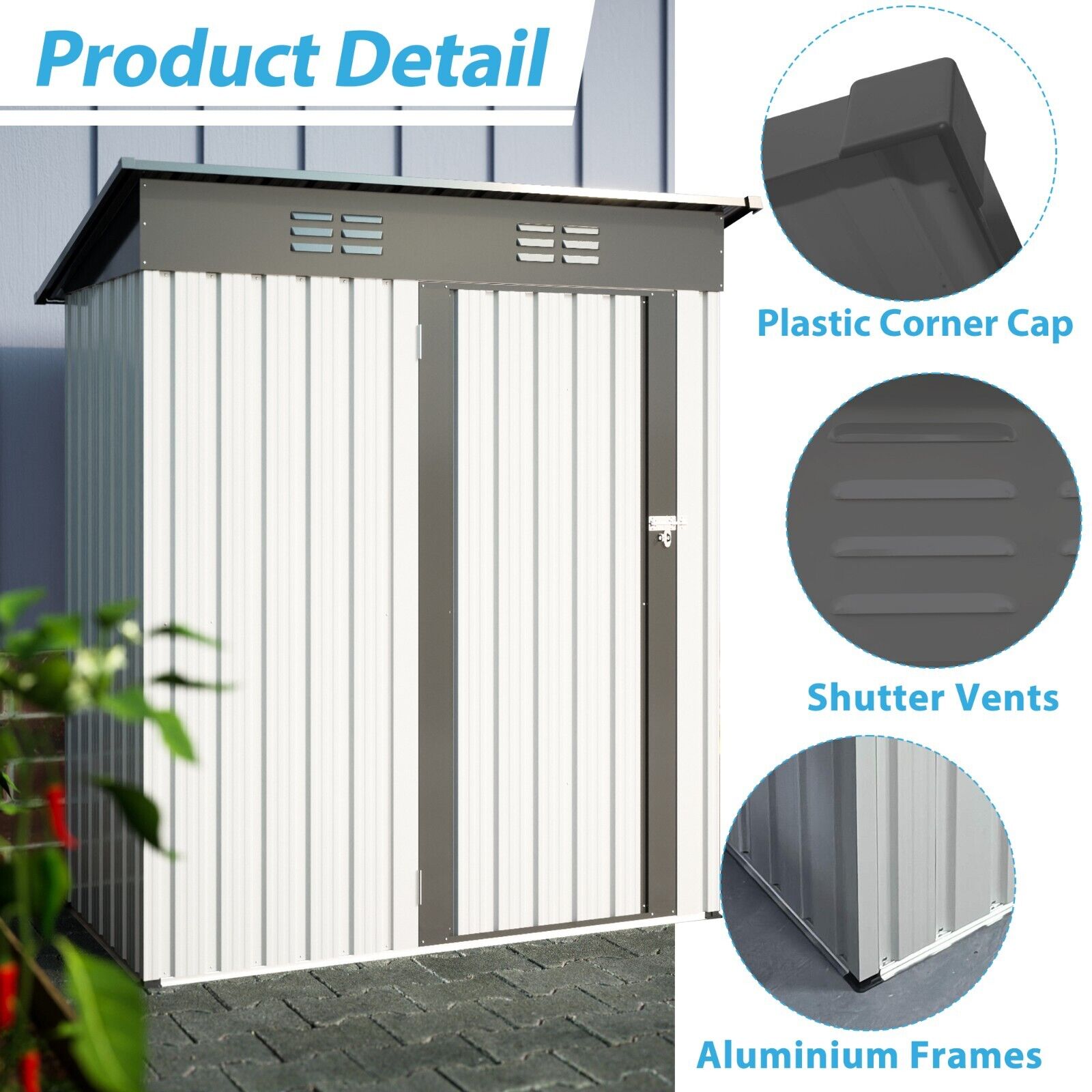5' x 3' Outdoor Heavy-Duty Storage Shed