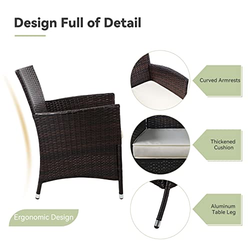 SUNCROWN 5-Piece Outdoor Wicker Dining Set