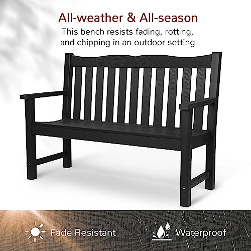 Stoog Black Outdoor Bench for 2 People