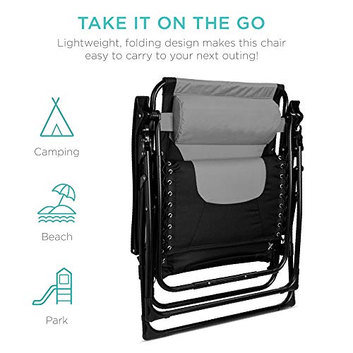 Oversized Padded Zero Gravity Chair with Cup Holder