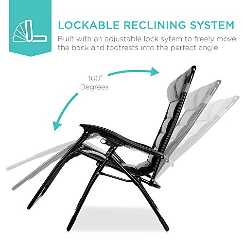 Oversized Padded Zero Gravity Chair with Cup Holder