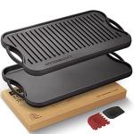 Overmont Pre-Seasoned Cast Iron Griddle Pan