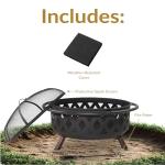 Sunnydaze 36-Inch Black Outdoor Wood Fire Pit