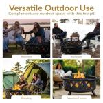 Sunnydaze 36-Inch Black Outdoor Wood Fire Pit