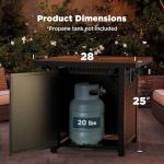 Ciays 28" Black Square Steel Propane Fire Pit