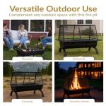 Sunnydaze 36-Inch Steel Outdoor Fire Pit and Grill