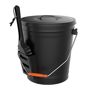 Metal Ash Bucket with Lid and Shovel