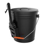 Metal Ash Bucket with Lid and Shovel