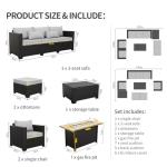 6-Piece Outdoor Patio Furniture Set with Fire Table