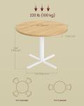VASAGLE Farmhouse Round Dining Table for 4