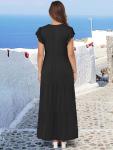 Womens Flowy Boho Maxi Dress - Black