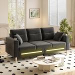 Gryalzes Modern 3-Seater Sofa with LED Lights