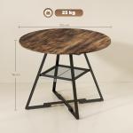 HOMCOM Round Industrial Dining Table for 4