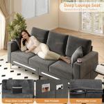 Gryalzes Modern 3-Seater Sofa with LED Lights