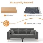 Gryalzes Modern 3-Seater Sofa with LED Lights