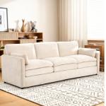 YODOLLA 3-Seater Sofa with Thick Cushions, Beige