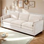 YODOLLA 3-Seater Sofa with Thick Cushions, Beige