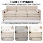 YODOLLA 3-Seater Sofa with Thick Cushions, Beige