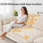 YODOLLA 3-Seater Sofa with Thick Cushions, Beige