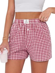 Gingham Pajama Boxer Shorts for Women