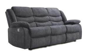 Madrid Grey Fabric Recliner Sofa with Cupholders