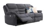 Madrid Grey Fabric Recliner Sofa with Cupholders