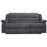 Madrid Grey Fabric Recliner Sofa with Cupholders