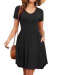 YVH Women's Summer V Neck Swing Dress with Pockets