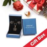 EVEVIC 18K Gold Rose Flower Jewelry Set