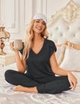 Ekouaer Women's Short Sleeve Pajama Set - 2 Pack