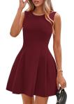 Elegant Dark Red A-Line Summer Dress for Women