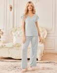 Ekouaer Women's Short Sleeve Pajama Set - 2 Pack