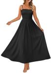 OFEEFAN Black Maxi Dress with Pockets for Women