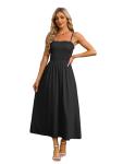 OFEEFAN Black Maxi Dress with Pockets for Women