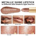 OULAC Metallic Shine Glitter Lipstick - Sahara Gold