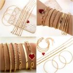 IXNEOP Women's Golden Jewelry Set Bundle