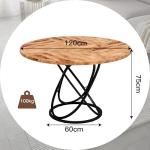 GOLDFAN Rustic Round Dining Table for 6-8
