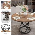 GOLDFAN Rustic Round Dining Table for 6-8