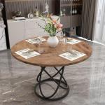 GOLDFAN Rustic Round Dining Table for 6-8