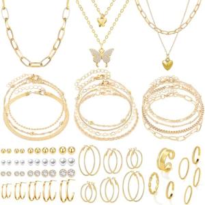 47pcs Gold Jewelry Set for Women’s Gifts