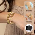 Yoosteel 14k Gold Plated Beaded Bracelet Set