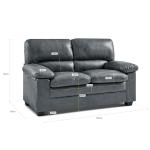 Bravich Grey Faux Leather 2-Seater Sofa