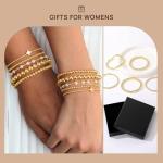 Yoosteel 14k Gold Plated Beaded Bracelet Set