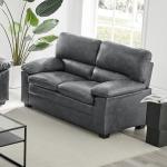 Bravich Grey Faux Leather 2-Seater Sofa