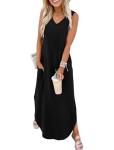 Sampeel Women's V-Neck Maxi Summer Dress