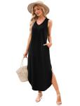 Sampeel Women's V-Neck Maxi Summer Dress