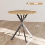 HOMCOM 80cm Round Industrial Dining Table in White Oak