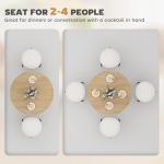 HOMCOM 80cm Round Industrial Dining Table in White Oak